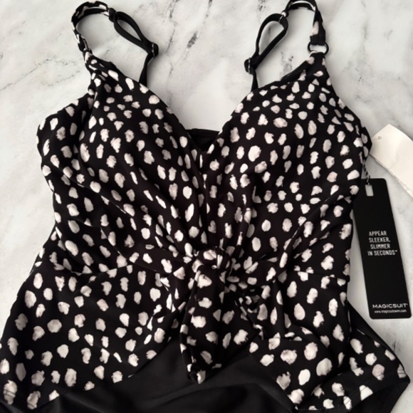 Magicsuit Nwt Black Pebbles Saki Wireless Slimming 6020453 One Piece Swimsuit 8 - Picture 3 of 7